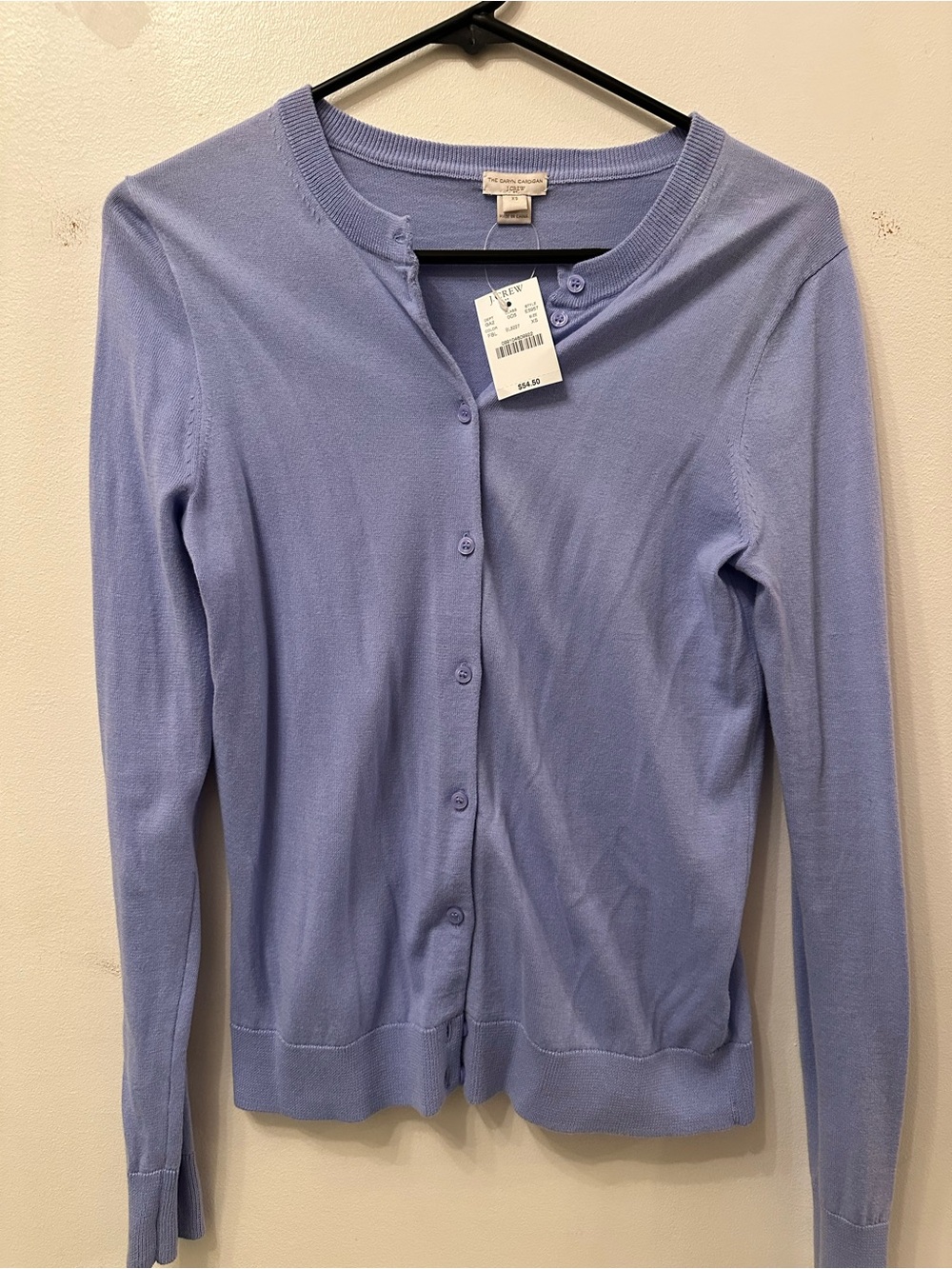 JCrew Light Purple Crewneck Button Cardigan Women’s Sweater